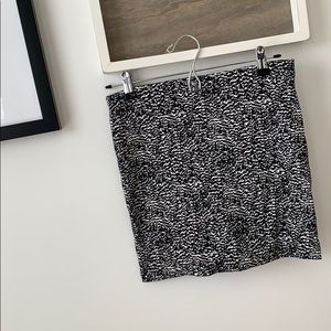 Black & White Print Mini Skirt